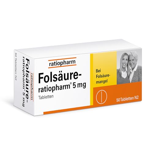 Folsäure-ratiopharm 5 mg Tabletten: Optimal versorgt bei Folsäuremangel 50 Tabletten