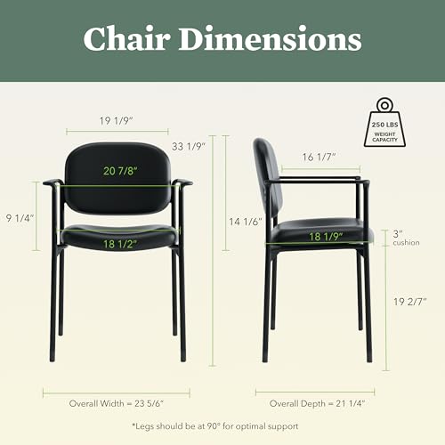 Image of HON Scatter Fabric Guest Office Chair with Arms, Stackable Seating for Waiting Rooms, Lobbies, Conference Areas, and Offices, Side Chair for Reception and Training Spaces, Black