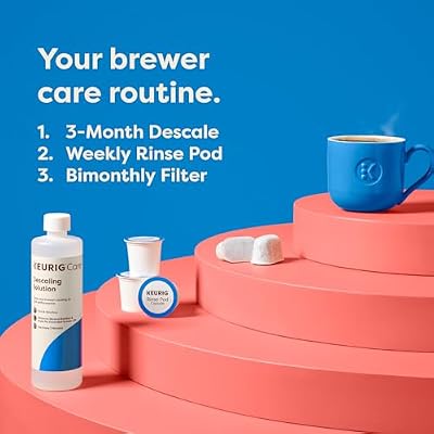Keurig 3-Month Brewer Maintenance Kit Includes Descaling Solution, Water Filter Cartridges & Rinse Pods, Compatible Classic/1.0 & 2.0 K-Cup Coffee Makers, 7 Count