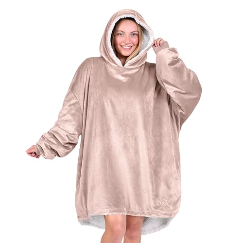 Image of Bare Home Wearable Blanket Hoodie - Soft Plush Sherpa - Warm and Cozy - Oversized Wearable Blanket