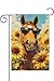 HILILIAN Horse Garden Flag Hello Spring Summer 12x18 Inch Double Sided Vertical, Linen Small Sunflower Floral Welcome Garden Yard House Flags Outside Outdoor House Spring Decoration(5143)