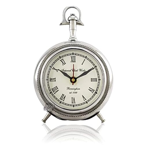 Vintage Shelf Clock Hanging Pendulum Antique Style Retro Clocks Home Decor Tabletop Best Gift for Men Women (Imperial-Chrome)