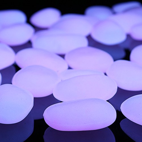 Image of Shiny Stone Glow in the Dark Pebbles, Rose, Big Size 3-4cm, 400g /14.1oz | Decorative Glow Stones, Fish Tank Aquarium Gravel, DIY Garden Gifts Decoration