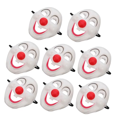 Masque de clown adulte en plastique blanc pour accessoire de fête et cosplay
