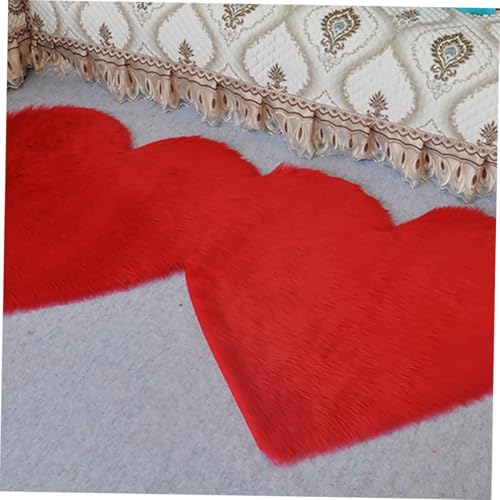 Tapis décoratif petit format cœur rouge en polyester pour chambre - 7