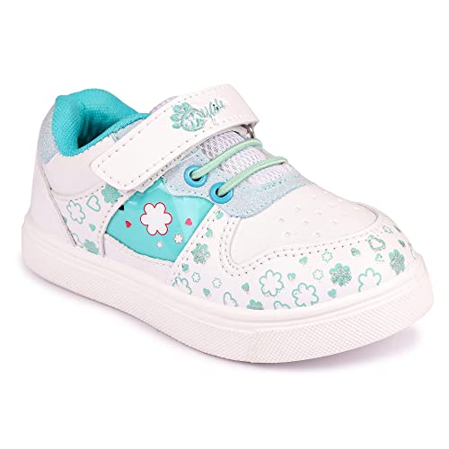 Image of Myau Girls' White Sparkly Printed Shoes - Stylish and Comfortable Footwear for Your Little Princess