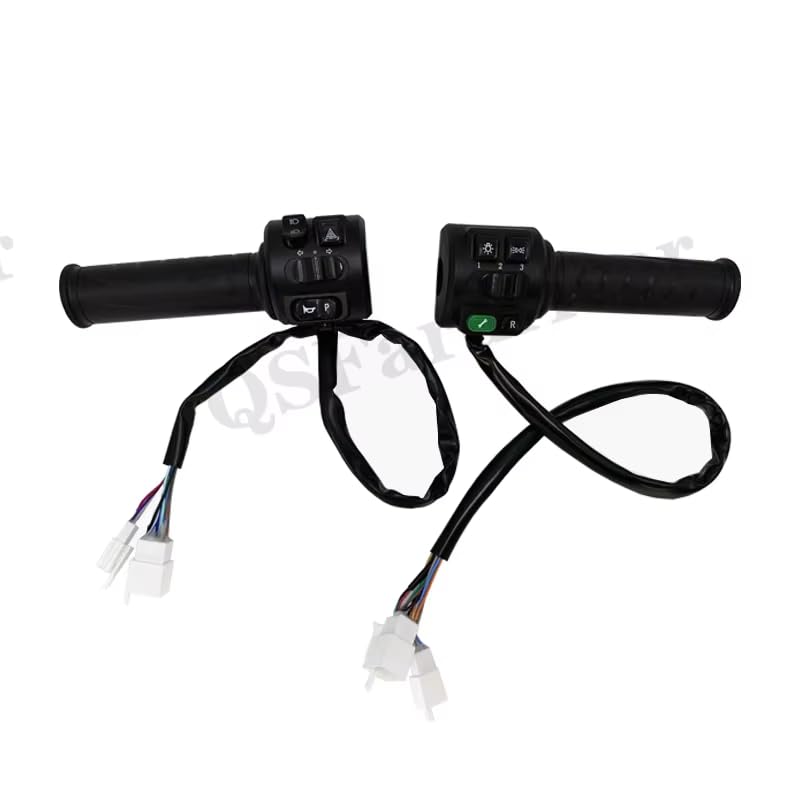 Hall Type Twist Throttle Accelerator with Three Speed/Reverse/Parking/Horn/Light Functions for E-Scooter Moped