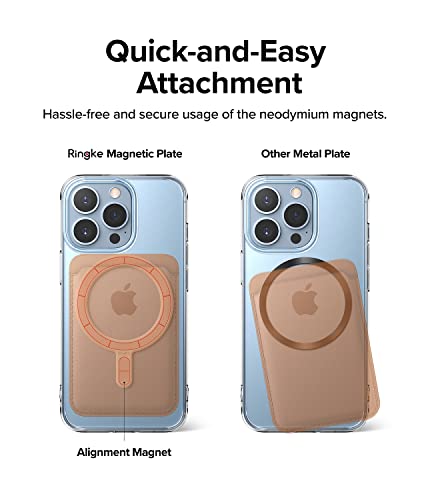 Image of Ringke Magnetic Plate Compatible with MagSafe Accessories, Polycarbonate Universal Adhesive Magnet Stickers with Installation Attachment Guide - Gray