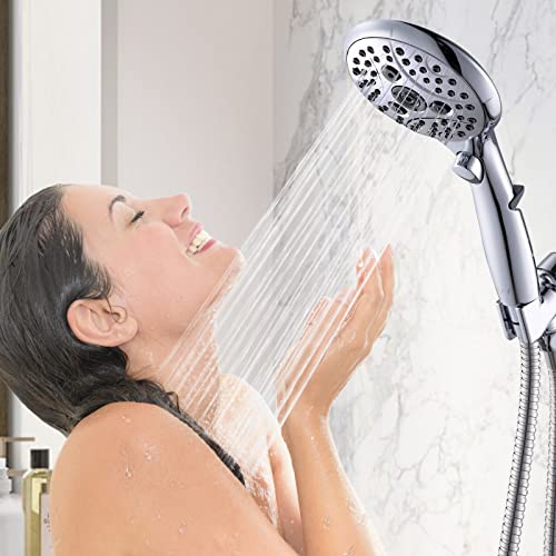 Vxv Bathroom Handheld Shower Head With On Off Switch, 6 Spray Setting Removable Hand Held Showerheads With 6 Ft Stainless Steel Hose And Adjustable Angle Bracket thumb #7