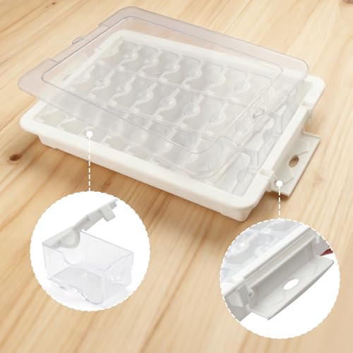 Image of kowaku Bead Storage Box Grids Box Rectangle Storage Case Container Transparent, 24 Grids