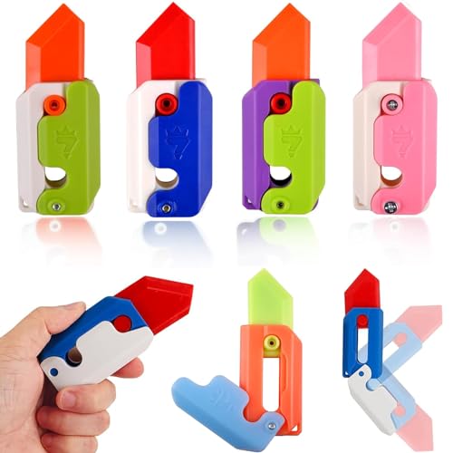 5PCS Fidget Toys Knife, 3D Gravity Knife Radish Knife Toy, Funny Gravity Radish Knife Toy Plastic, Anxiety Stress Relief Toys, Autism Sensory Toys Fidget Toys for Kids Adult