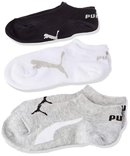PUMA Unisex Kinder Socken Bwt Sneaker, White / Grey / Black, 31-34