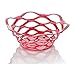 COLiJOL Mode Fruit Basket Fruit Carving Rack Design Creux Drainable Ouvert En Plastique Fruit Rouge Du Bassin,Rouge