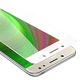 Cadorabo Vollbild Panzer Folie kompatibel mit Samsung Galaxy J7 PRIME / ON7 - Schutzfolie in TRANSPARENT mit WEIß - Gehärtetes (Tempered) Bildschirm-Schutzglas in 9H Festigkeit mit 3D Touch
