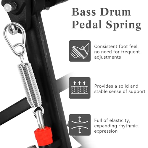image for RANMING Bass Drum Pedal Spring 2Pcs Standard Replacement Kick Pedal Sp