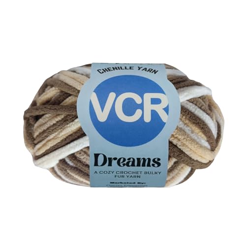 Image of VCR Brown Trio Color, 100 Grams Hank, 60 Meters Length, Premium Polyester Ball for Crochet and Knitting, Pack of 1 Yarn, Soft and Bulky Fur Suitable for DIY