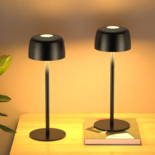 TRUMPETS Kabellose Tischlampe Akku Dimmbar, Kleine Tischlampe...