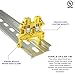 Dinkle Yellow DK2.5N-YW DIN Rail Terminal Block Screw Type UL 600V 20A 12-22AWG, Pack of 100