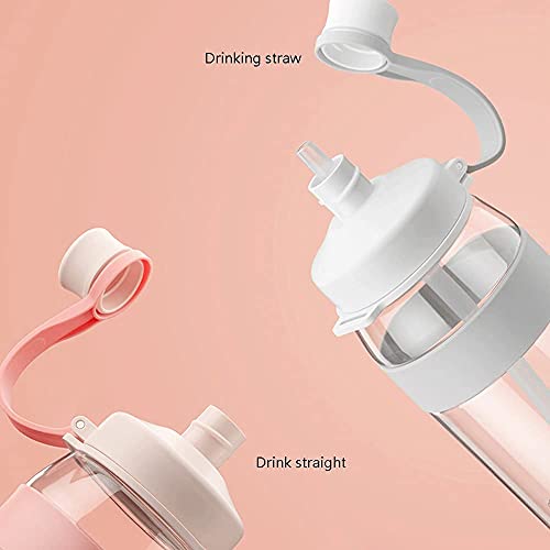 Waterfles Waterfles Sport Waterfles Blokkering Flip Top Deksel Waterfles met stro Voor Camping Trainingen Outdoor Activity Fles (kleur: wit) - Image 5