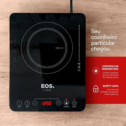 Cooktop de Indução 1 Boca Eos Cheff Gourmet 2000w Preto Eci01ppb Bivolt glide