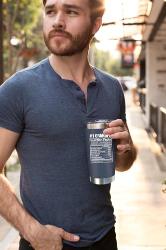 Image of NewEleven Fathers Day Gift For Grandpa - Grandpa Birthday Gifts From Granddaughter, Grandson - Unique Birthday Present Ideas For Grandfather, Promoted To Grandfather - 20 Oz Tumbler Navy