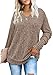 Heymiss Womens Fall Tops Long Sleeve Pullover Sweaters V-neck Sweatshirt Khaki L