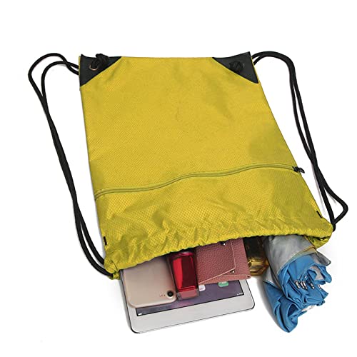 Sac à cordon nylon jaune léger pour simplifier vos séances de sport