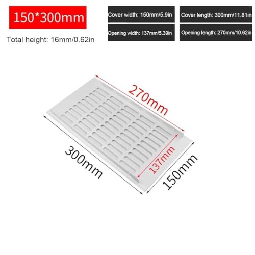 Grille d'aération en alliage d'aluminium MUZIT rectangulaire robuste