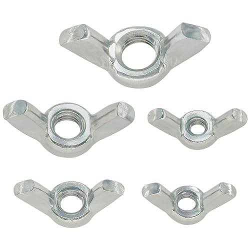 40 PCS M3 - M8 Stainless Steel Wing Nuts, Butterfly Shape Nut Sets