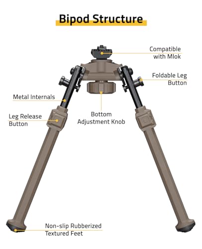 Image of CVLIFE Bipod Compatible with M-Rail Bipod Sturdy 7.8-10.6 inch for Outdoors