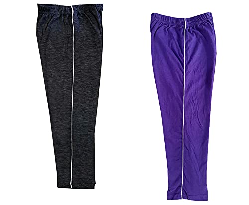 Image of indi weaves Girls Cotton Solid Capri 3 /4th Leggings (Pack of 2)