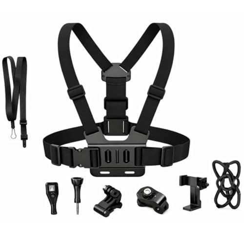 Suporte de Peito para Celular e Câmera de Ação Ajustável – Faixa Elástica Respirável, Alta Estabilidade p/Moto, Bike, Trilhas e Esportes– Lene