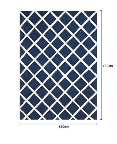 Image of Mordern Design Handmade Tufted Carpet Pure Woollen Export Quality Carpet for Living Room, Bedroom Hall [ Size 4 x 4 Square, Color Multi F6 ]