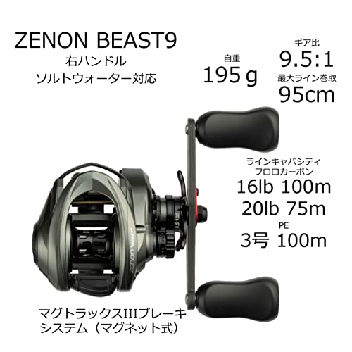 AbuGarcia (アブガルシア) ZENON BEAST9 右巻き ベイトリール フレッシュウォーター専用 2枚目