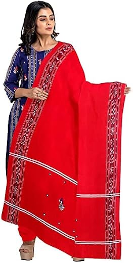 NUAPATANAPATA Odisha Sambalpuri Handloom Woman's Pure Cotton Handloom Dress Material With Dupatta Bottom Wear 3 Pic Set Sa...