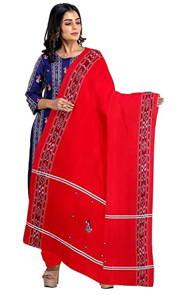 NUAPATANAPATA Odisha Sambalpuri Handloom Woman's Pure Cotton Handloom Dress Material With Dupatta Bottom Wear 3 Pic Set Sa... - Review, Price and Buying Guide