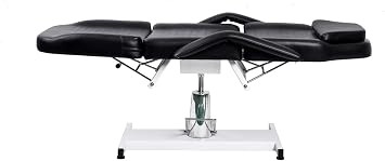 Black All Purpose Professional Massage Beauty Bed Salon Tattoo Chair Hydraulic Pump Esthetician Bed Adjustable Beauty Barber Spa Beauty Equipment