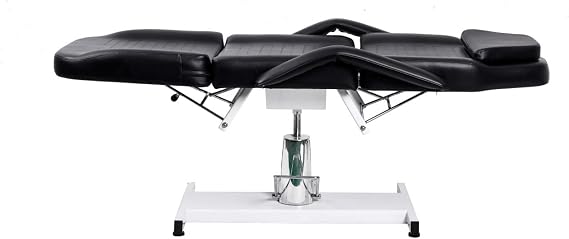 Black All Purpose Professional Massage Beauty Bed Salon Tattoo Chair Hydraulic Pump Esthetician Bed Adjustable Beauty Barber Spa Beauty Equipment