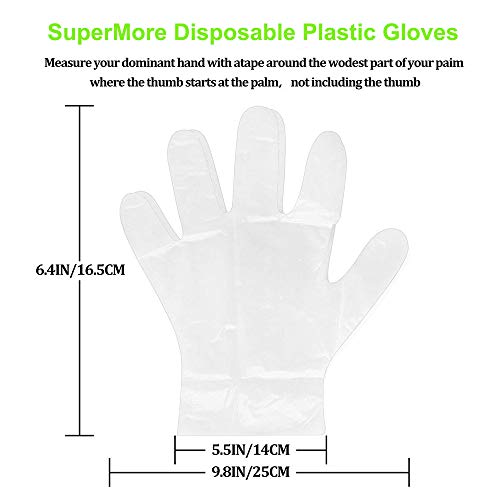 Plastic Gloves Disposable - Clear Disposable Gloves Large or Medium Size, 400PCS Work Gloves for Food Service, Cooking, Cleaning, Hair Coloring, Painting