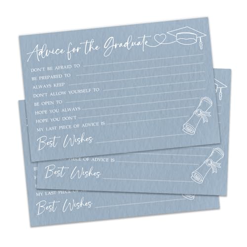 30 Pcs Graduation Advice Wishes Cards For Graduate 2026, Double Sided Fill In Blue Congrats Cards For Class Of 2026, Senior School, College Graduation Party Favor Decorations And Supplies(4 X 6")-A05