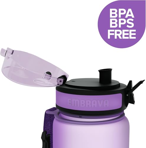 Image of Embrava Sports Water Bottle (24oz, Lavender) Fast Flow Flip Top Lid