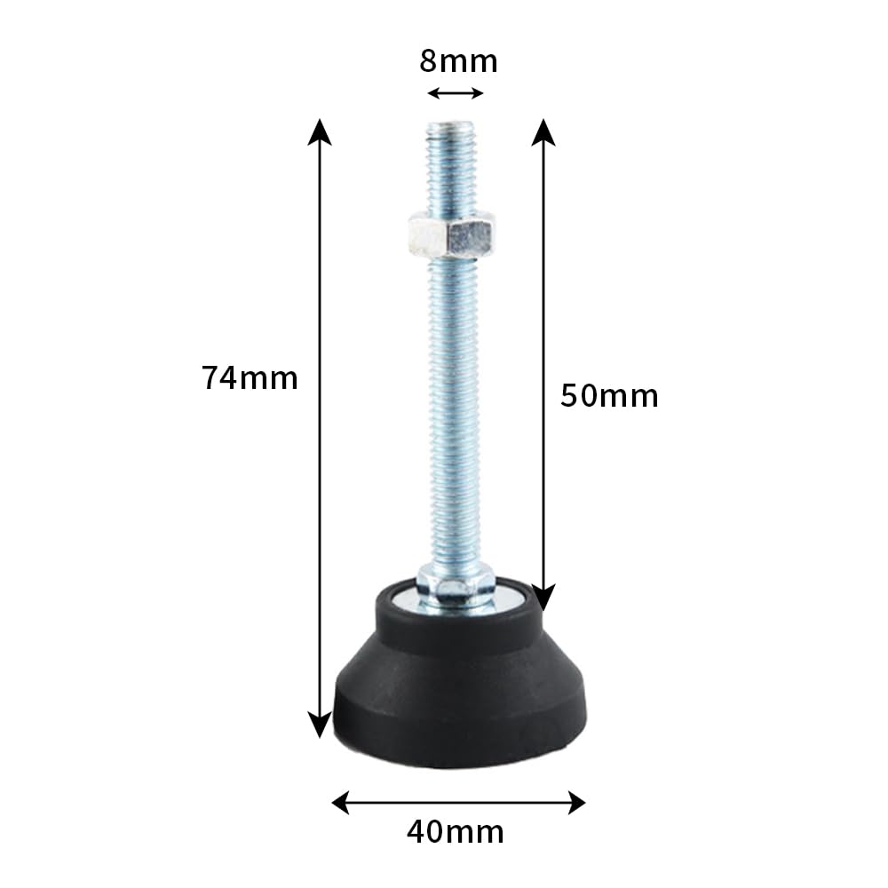 Furniture Leveling Feet, 4 pcs M8 Heavy Duty Height Adjuster Foot Feet Leveler Thread Size for Tables Chair, Sofa, Workbench - Image 2