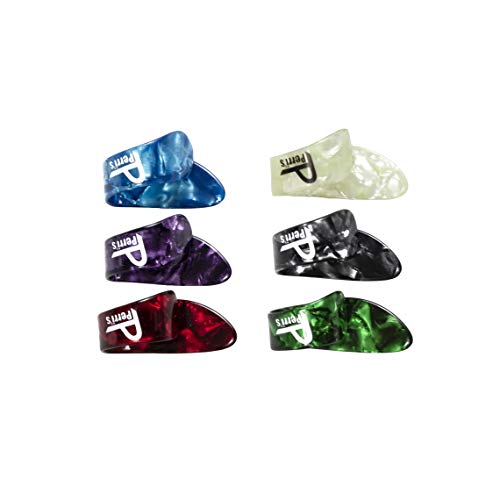 Perri’s Leathers Ltd. - Guitar Thumb Picks - Celluloid – Assorted Colours - Medium 0.71Mm - 6 Pack - For Acoustic/Bass/Electric Guitars – Made In Canada (Ctp-Ast1) #TOP2