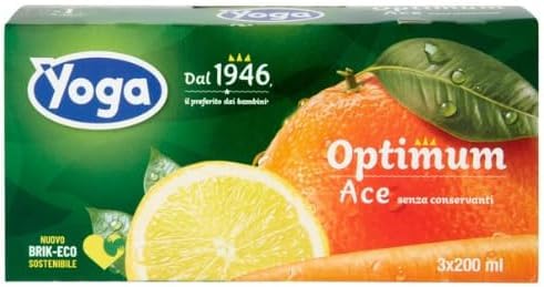 Succo di Frutta Yoga - Optimum - Ace - 8 Pezzi da 3 x 200 ml