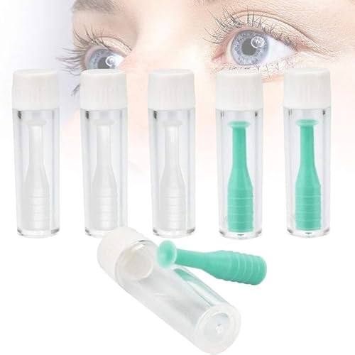 Lentillas de contacto con ayuda para insertar, aspiradora para lentes de contacto con botella, removedor de lentes de contacto de silicona, 5 unidades, con almacenamiento para lentes de contacto,