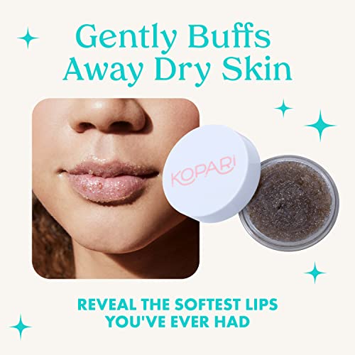 Kopari Coconut Lip Scrubby | Removes Dry Skin For Soft Lips | Volcanic Sand, Brown Sugar & Crushed Coconut Shells Hydrate Exfoliating Lip Scrub Exfoliator Moisturizer Organic Coconut Oil Vanilla Vegan #TOP3