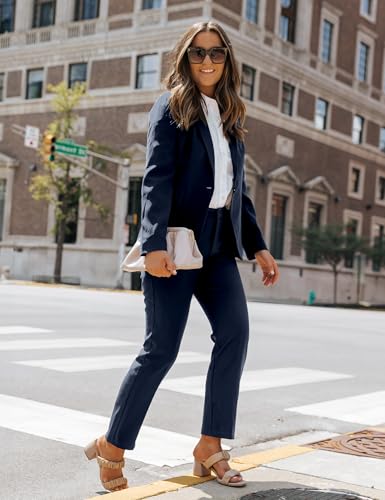 Image of luvamia Women's Two Piece Sets Pants Suits Dressy Business Casual Outfits Professional Blazer Pantsuits Set Work Office