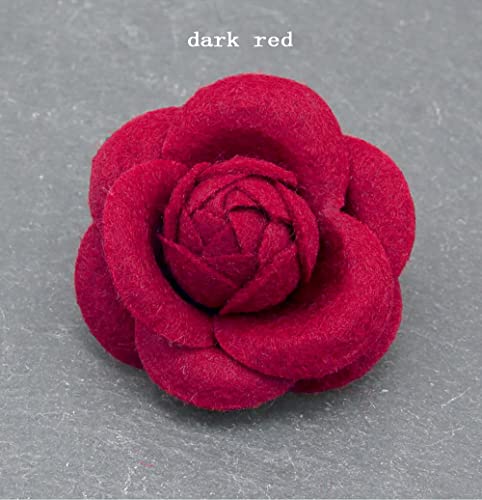Image of Elegant Rose Flower Wool Fabric Brooch Pin for Women Girls Camellia Floral Pins Clip Lapel Shawl Dress Corsage Brooches Pins Vintage Jewelry Mother's Day Gifts
