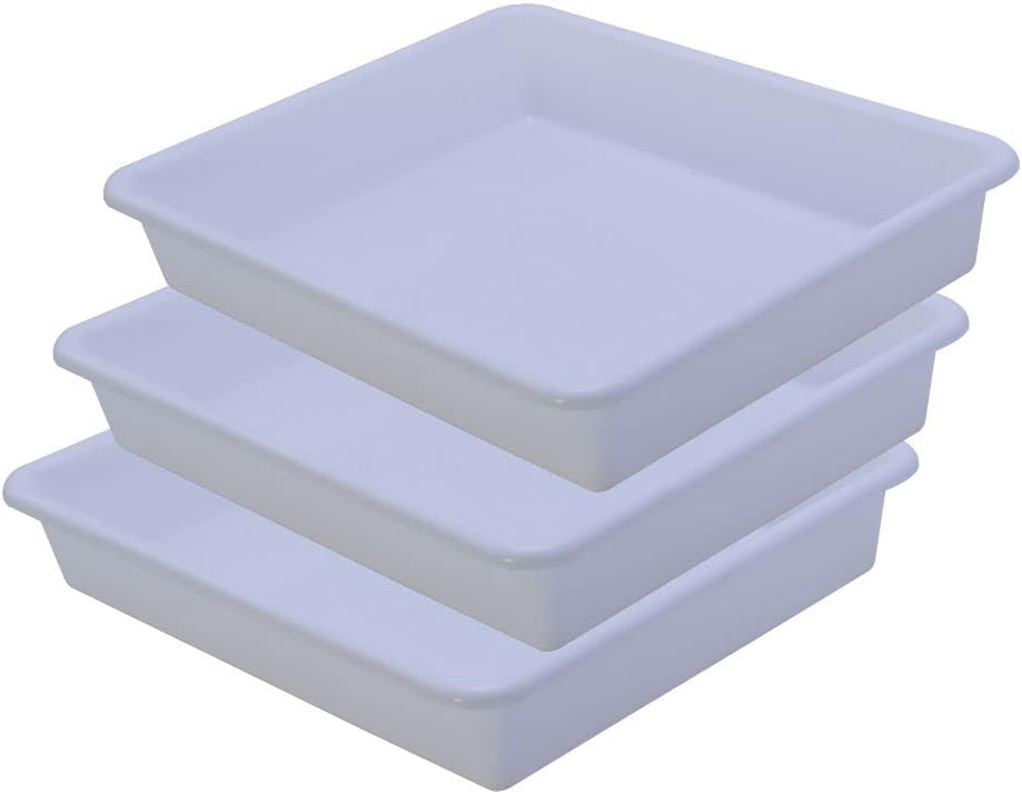 Wonder Exel Small Rectangular Multipurpose Organising & Storage Plastic Tray, Set of 3, Multicolour, Standard (EXCELSMALL) (Mix) (White)