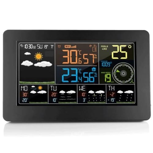 Stazione Meteo Wireless Con Sensore Esterno, Display A Colori, Orologio DCF, Sveglia E Previsioni